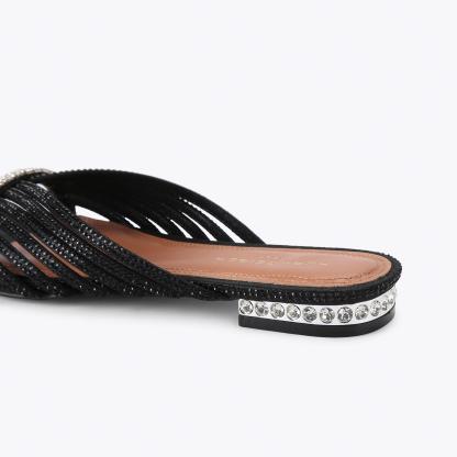 Kurt Geiger London Crystal Strap Flat Mule - Black - view 4