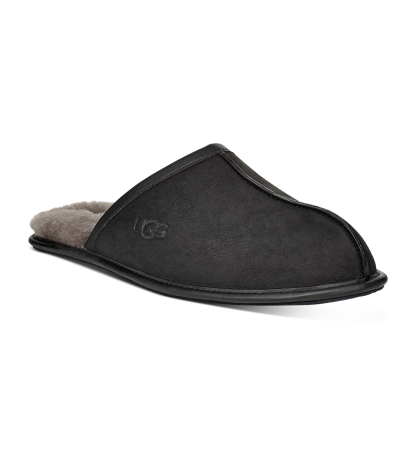 UGG® Men's Scuff Leather Slippers - Black