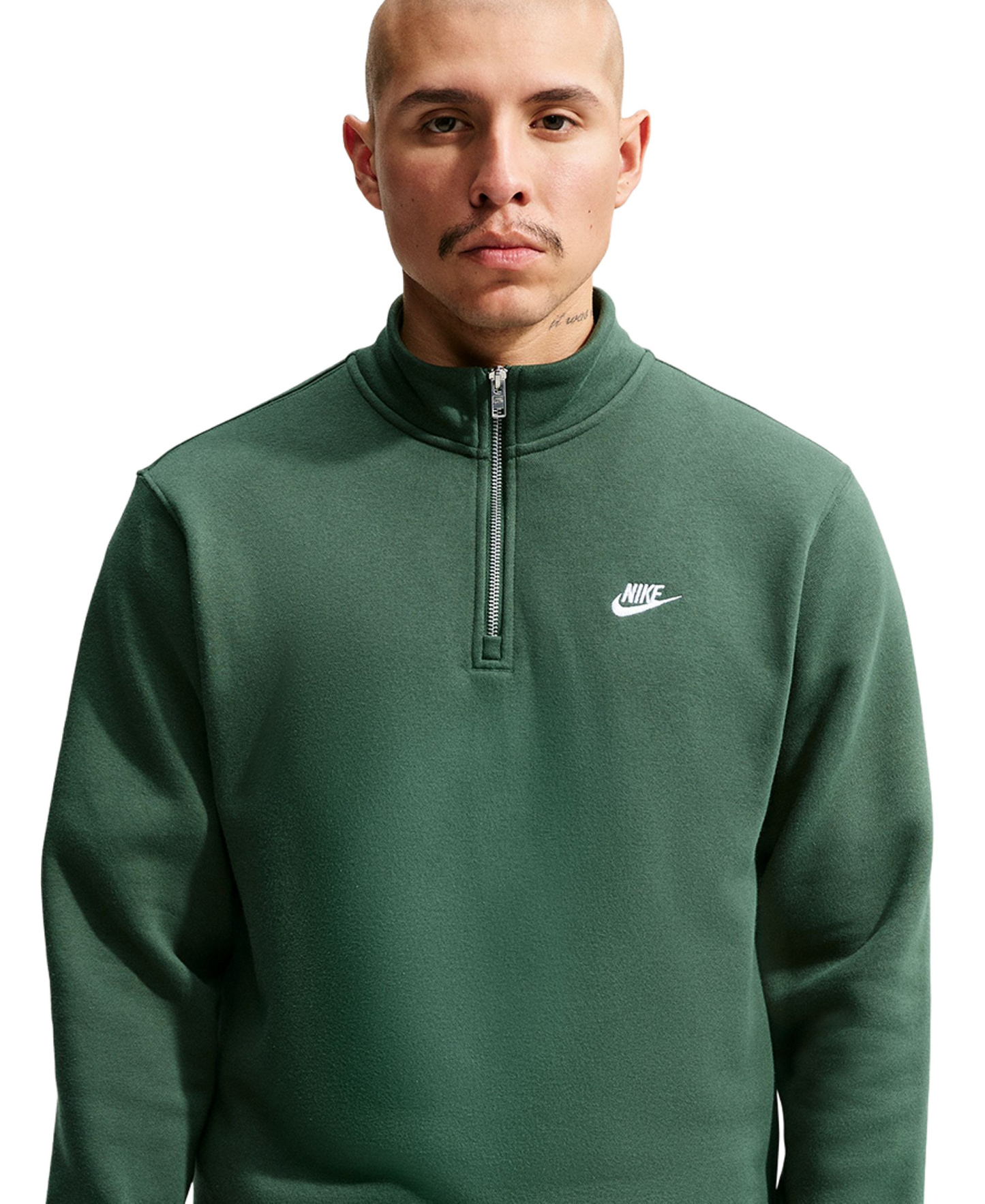 Nike Men's Sportswear Club Half-Zip Fleece Sweatshirt - Fir/White