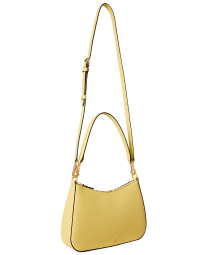 Lauren Ralph Lauren Danni Crosshatch Small Leather Slim Shoulder Handbag - Yellow
