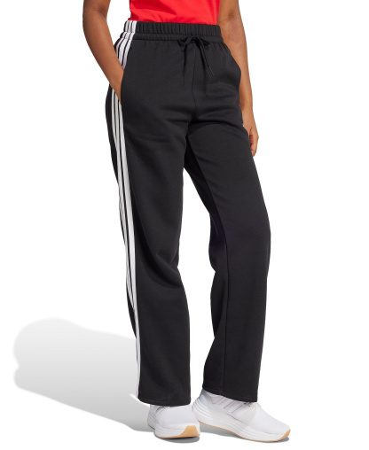 adidas Women's Essentials 3-Stripes Fleece Slim Pants - Black