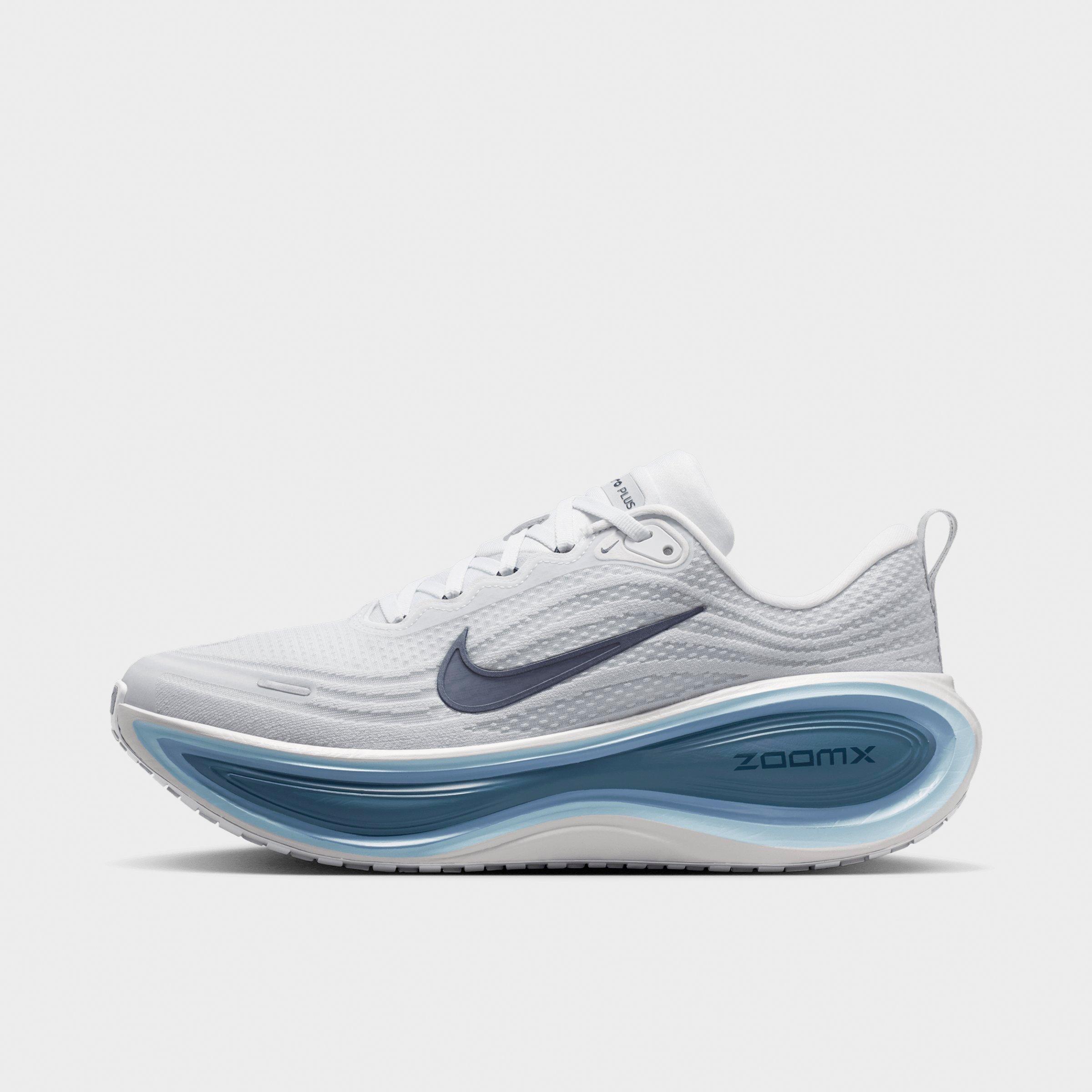 Men's Nithtke Vomero Plus Running Shoes - Part 1 - Off White/Grey Fog/Thunderstorm/Obsidian - Left shoe facing left. Outside of the shoe.