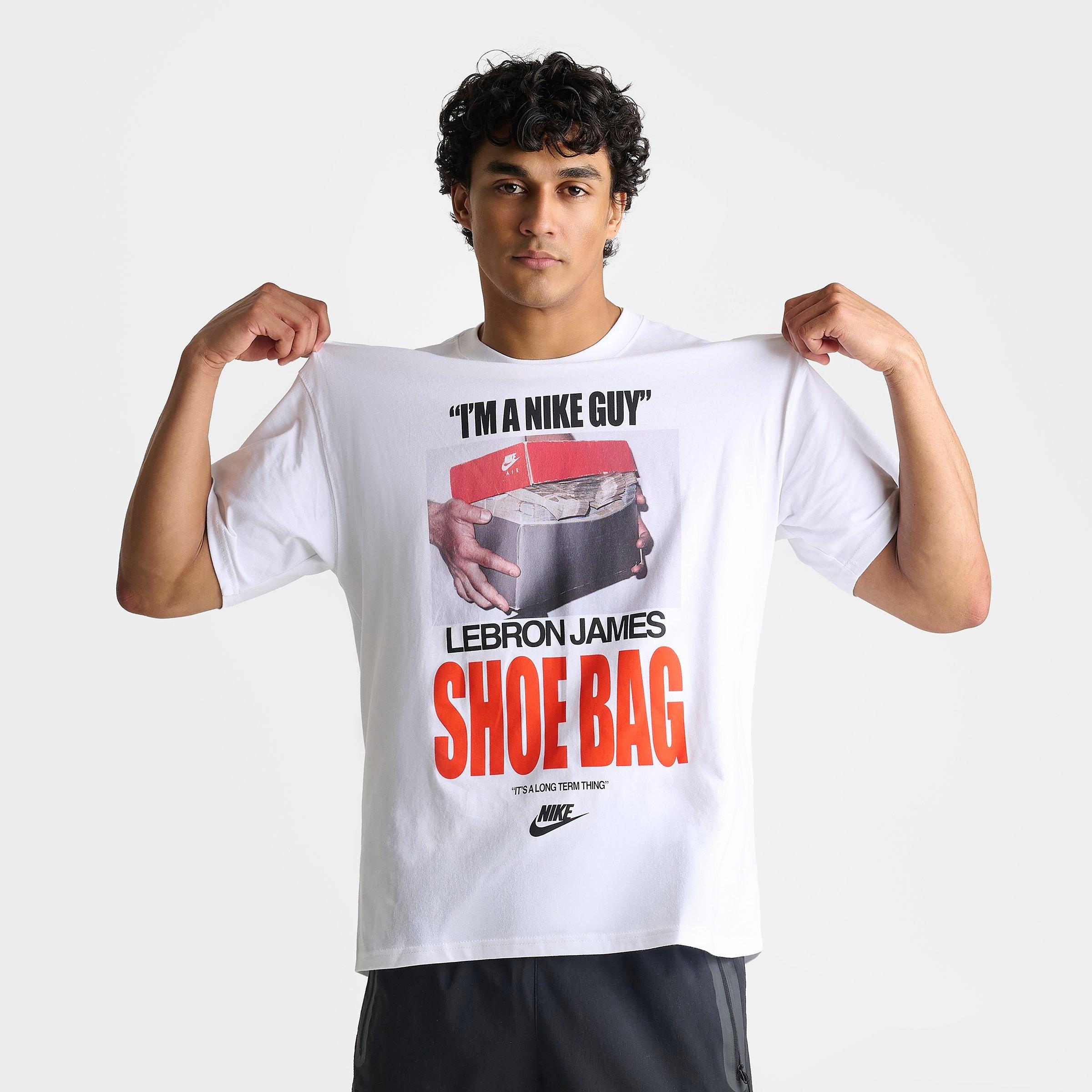 Men's Nithtke LeBron Shoe Bag Graphic Basketball T-Shirt - White