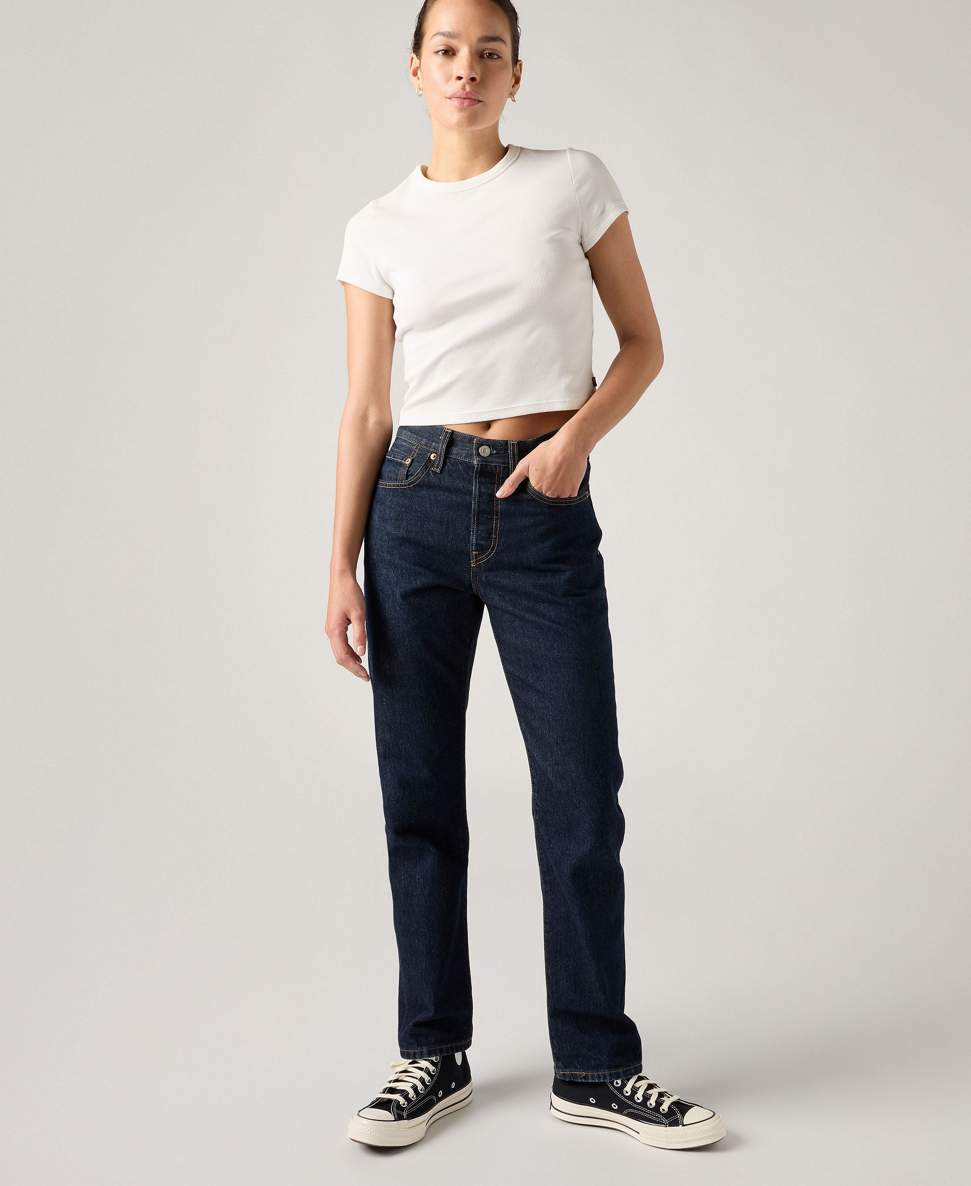 Levi's Women's 501 Original-Fit Straight-Leg Jeans - Deep Breath T3