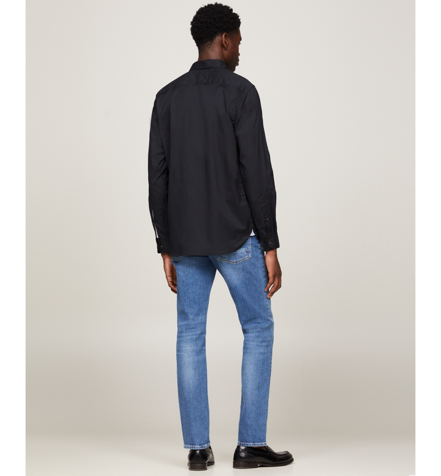 Tommy Hilfiger Men's Regular-Fit Stretch Poplin Button-Down Shirt - Black