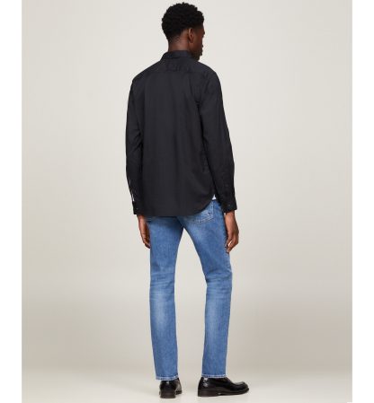 Tommy Hilfiger Men's Regular-Fit Stretch Poplin Button-Down Shirt - Black