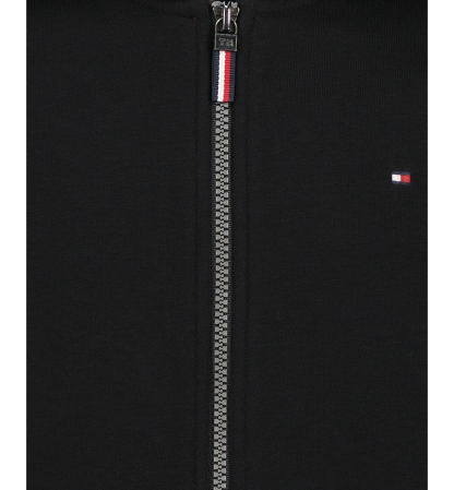Tommy Hilfiger Boys' 8-20 Signature Full Zip Kangaroo-Pocket Cotton-Polyester Blend Zip Hoodie - Black