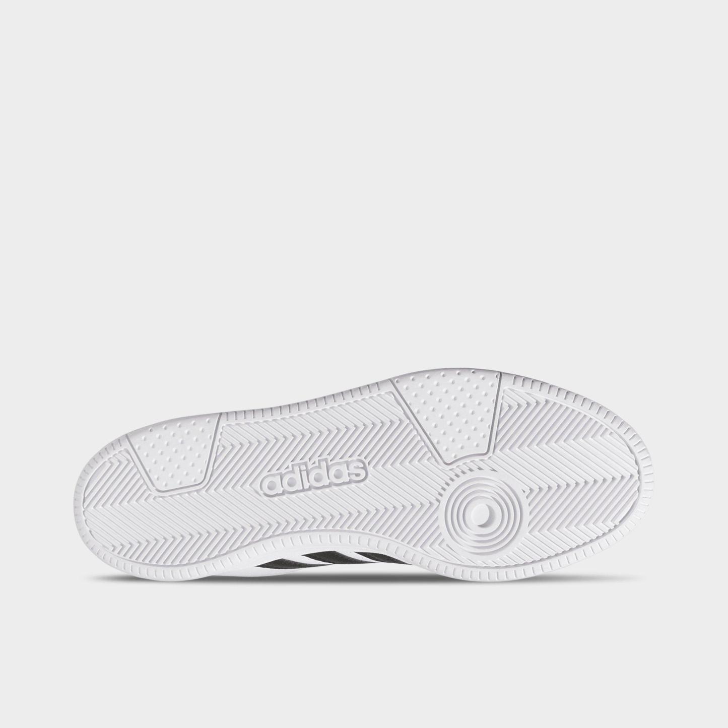 Men's adidas Hoops Classic Mid Casual Shoes - Cloud White/Core Black/Orbit Grey - Bottom view