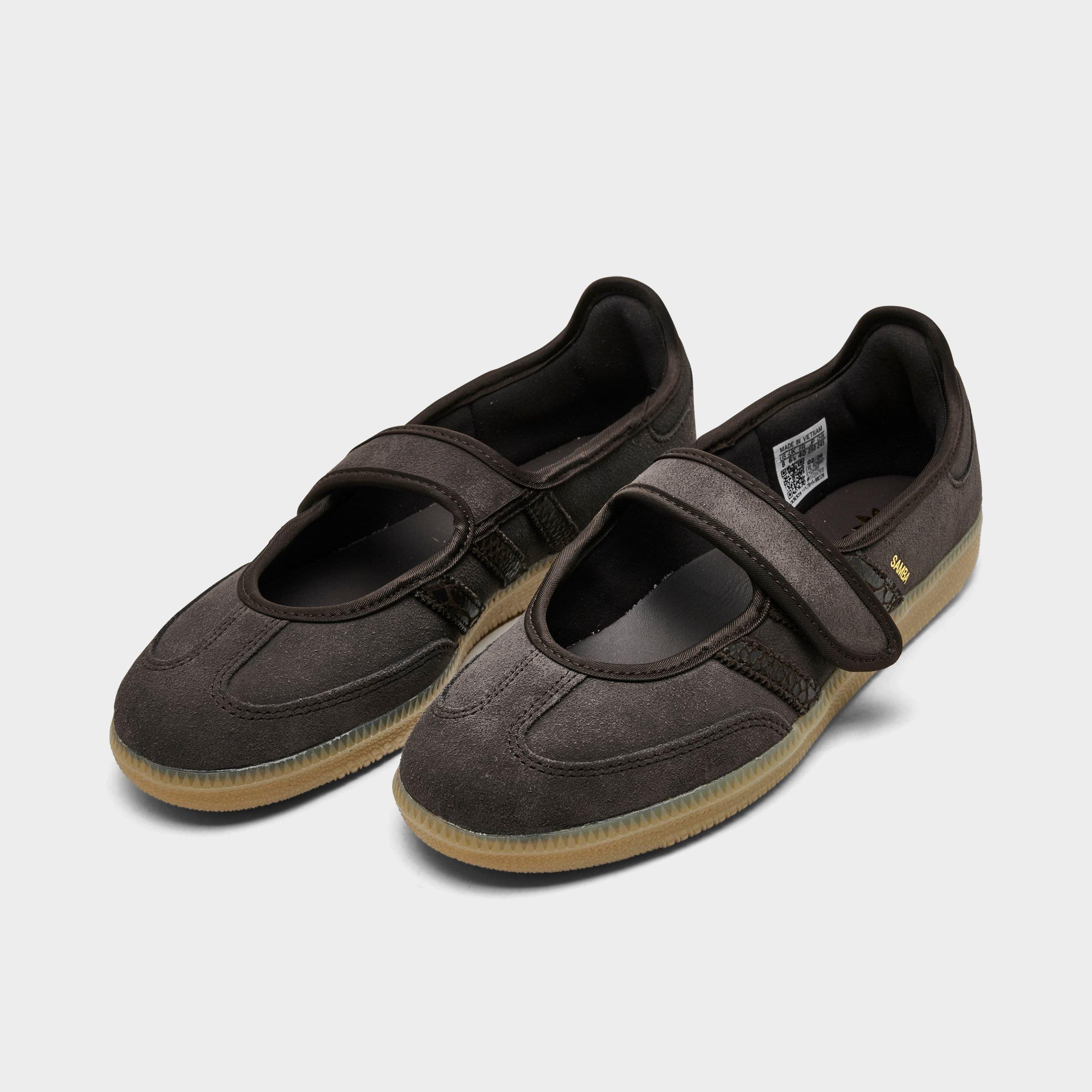 Women's adidas Originals Samba Jane Casual Shoes - Part 2 - Aurora Coffee/Aurora Coffee/Gold Metallic - Both shoes facing left