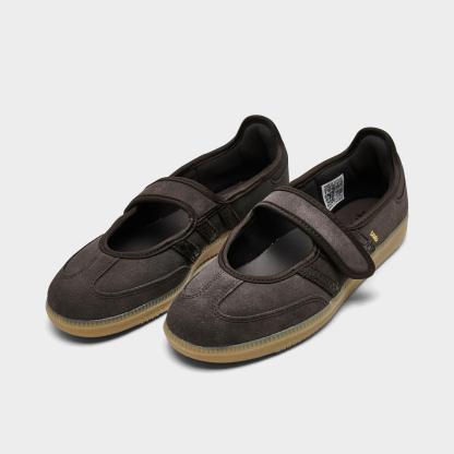 Women's adidas Originals Samba Jane Casual Shoes - Part 2 - Aurora Coffee/Aurora Coffee/Gold Metallic - Both shoes facing left