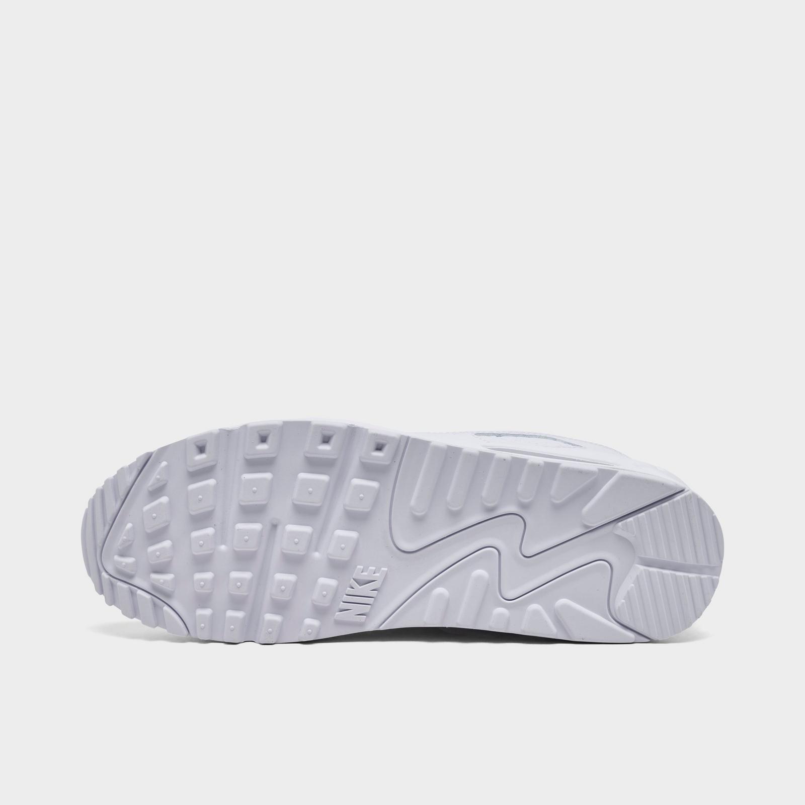 Men's Nike Air Max 90 Casual Shoes - White/White/Wolf Grey/White