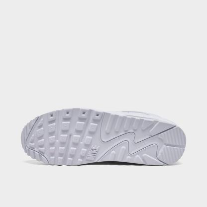 Men's Nike Air Max 90 Casual Shoes - White/White/Wolf Grey/White