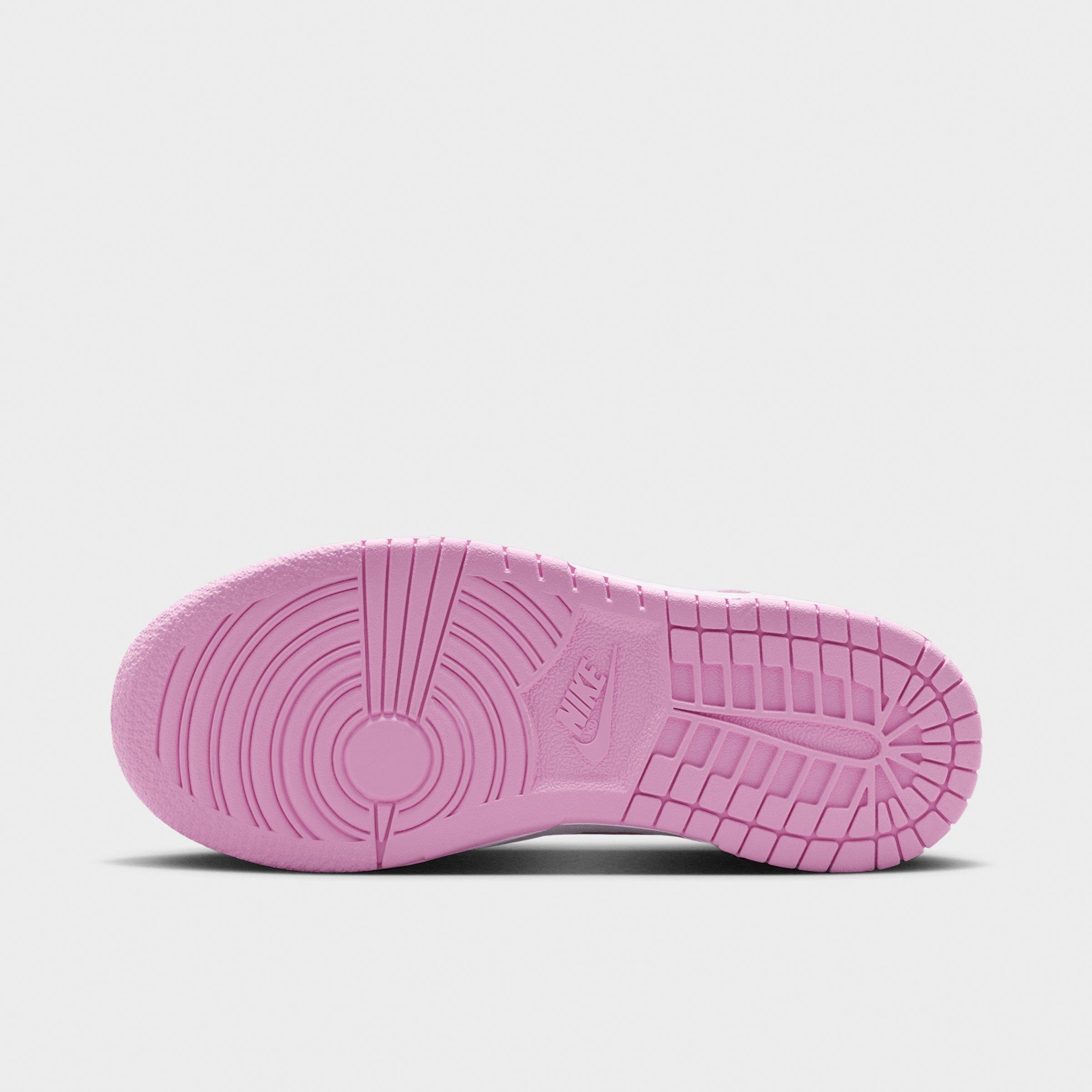 Little Kids' Nithtke Dunk Low Casual Shoes - Part 2 - White/White/White/Pink Rise - Bottom view