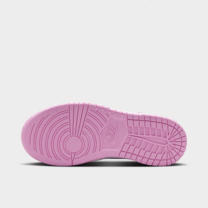 Little Kids' Nithtke Dunk Low Casual Shoes - Part 2 - White/White/White/Pink Rise - Bottom view