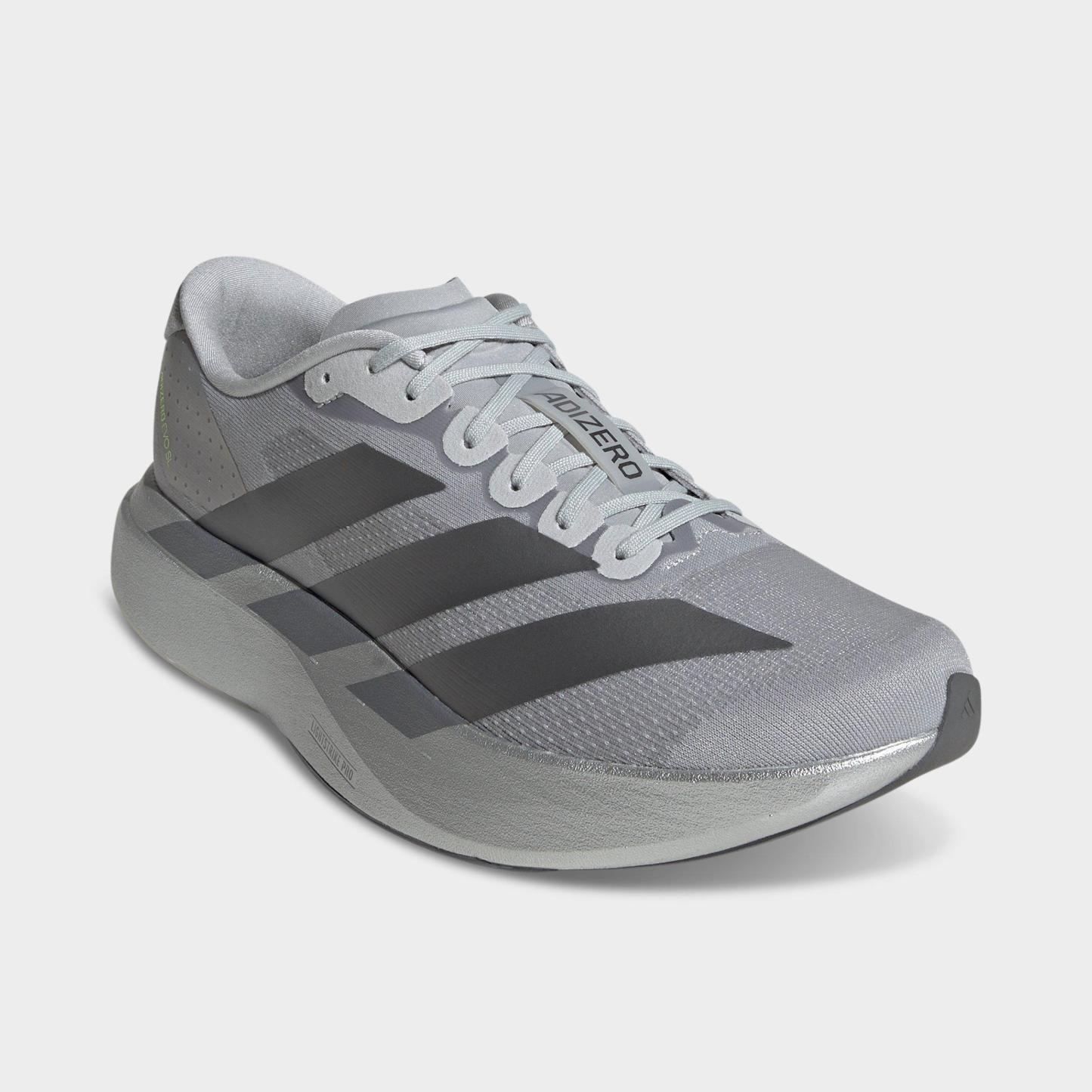 Men's adidas Adizero EVO SL Running Shoes - Part 1 - Silver Metallic/Iron Metallic/Halo Silver - Both shoes facing left