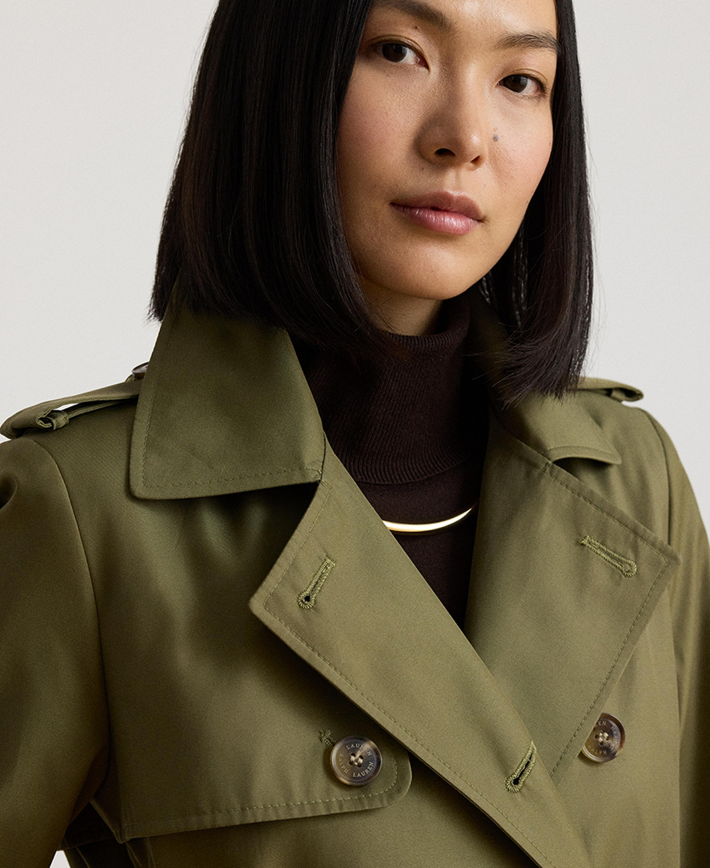 Lauren Ralph Lauren Petite Water-Resistant Double-Breasted Trench Coat, Created for Macy's - Light Agave