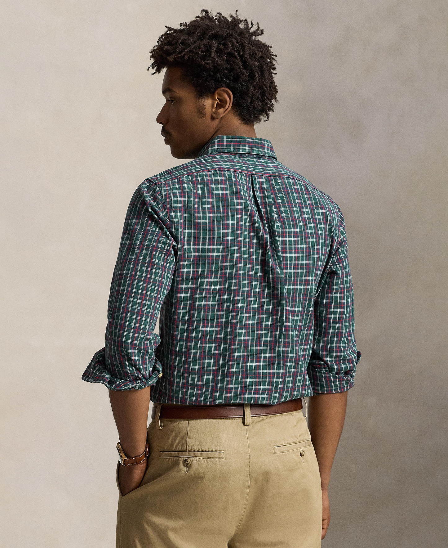 Polo Ralph Lauren Men's Classic-Fit Plaid Brushed Oxford Shirt - Green Navy Multi