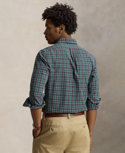 Polo Ralph Lauren Men's Classic-Fit Plaid Brushed Oxford Shirt - Green Navy Multi