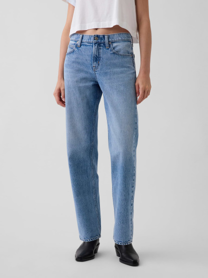 Mid Rise Straight Taper Jeans - Light wash