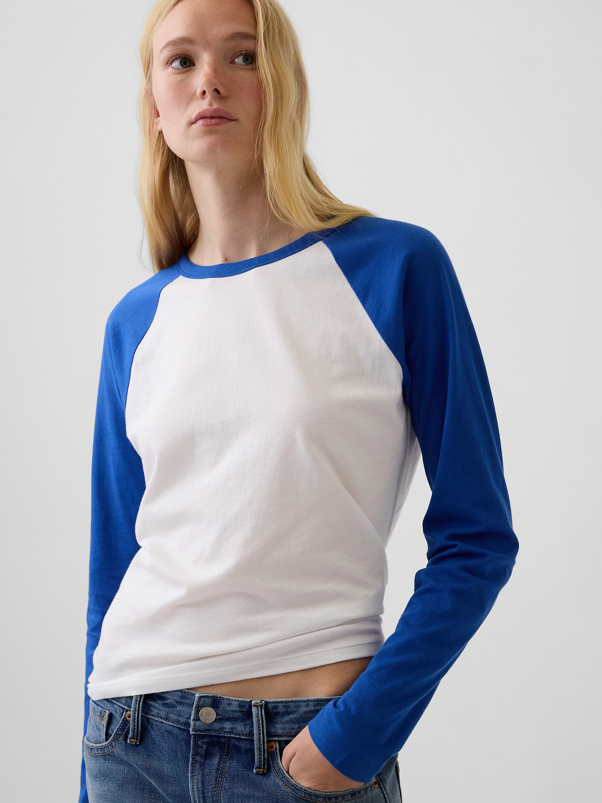 Organic Cotton VintageSoft Raglan T-Shirt - Primary blue