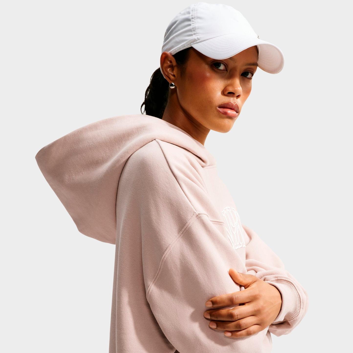 Women's Nithtke Studio Fleece Medium Weight "Graphic Pack" Logo Oversized Pullover Hoodie - Cream II/Sail