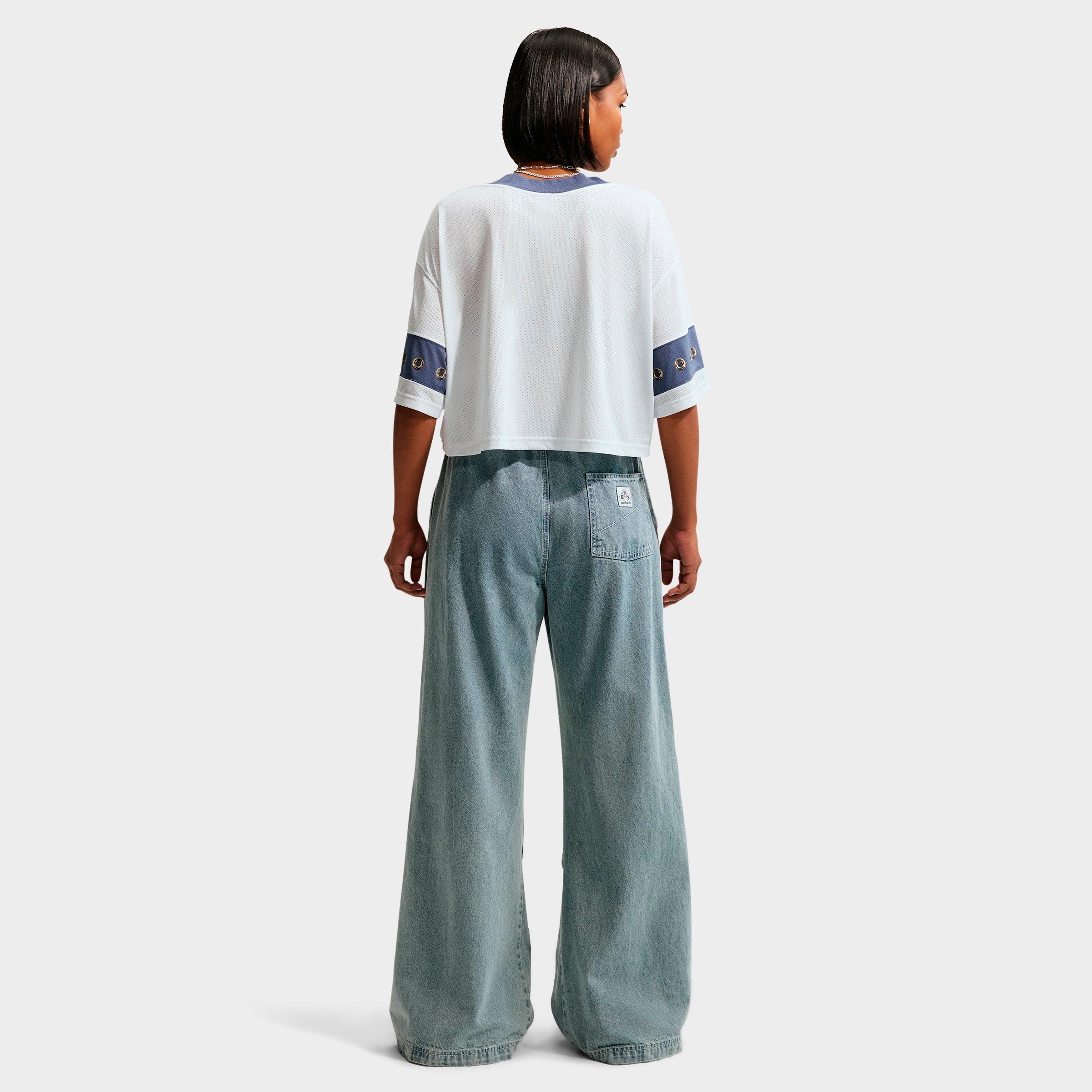Women's Nithtke Sportswear Cropped Jersey Top - Off White/Diffused Blue