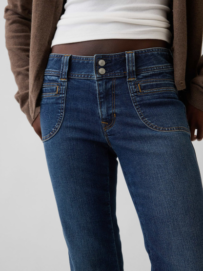 Low Rise Long & Lean Split-Hem Jeans - Dark wash indigo