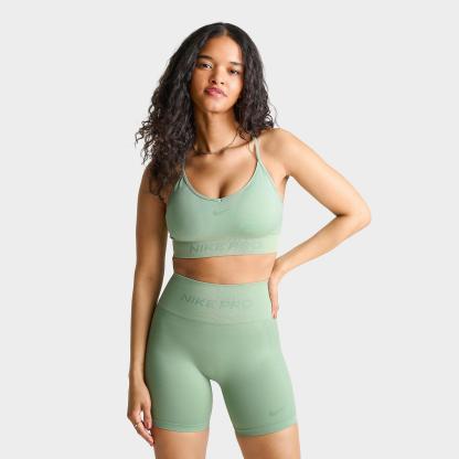 Women's Nike Pro Seamless Light-Support Padded Sports Bra - Steam