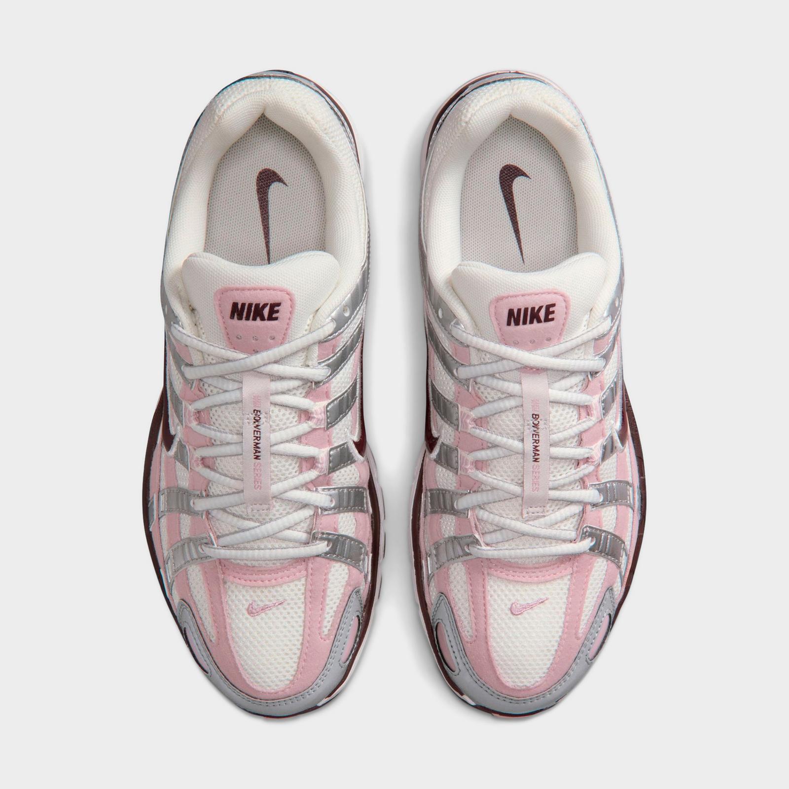 Women's Nike P-6000 Casual Shoes - Summit White/Metallic Silver/Burgundy Crush/Plum Chalk
