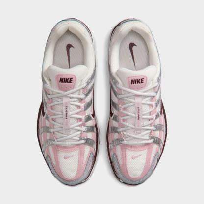 Women's Nike P-6000 Casual Shoes - Summit White/Metallic Silver/Burgundy Crush/Plum Chalk