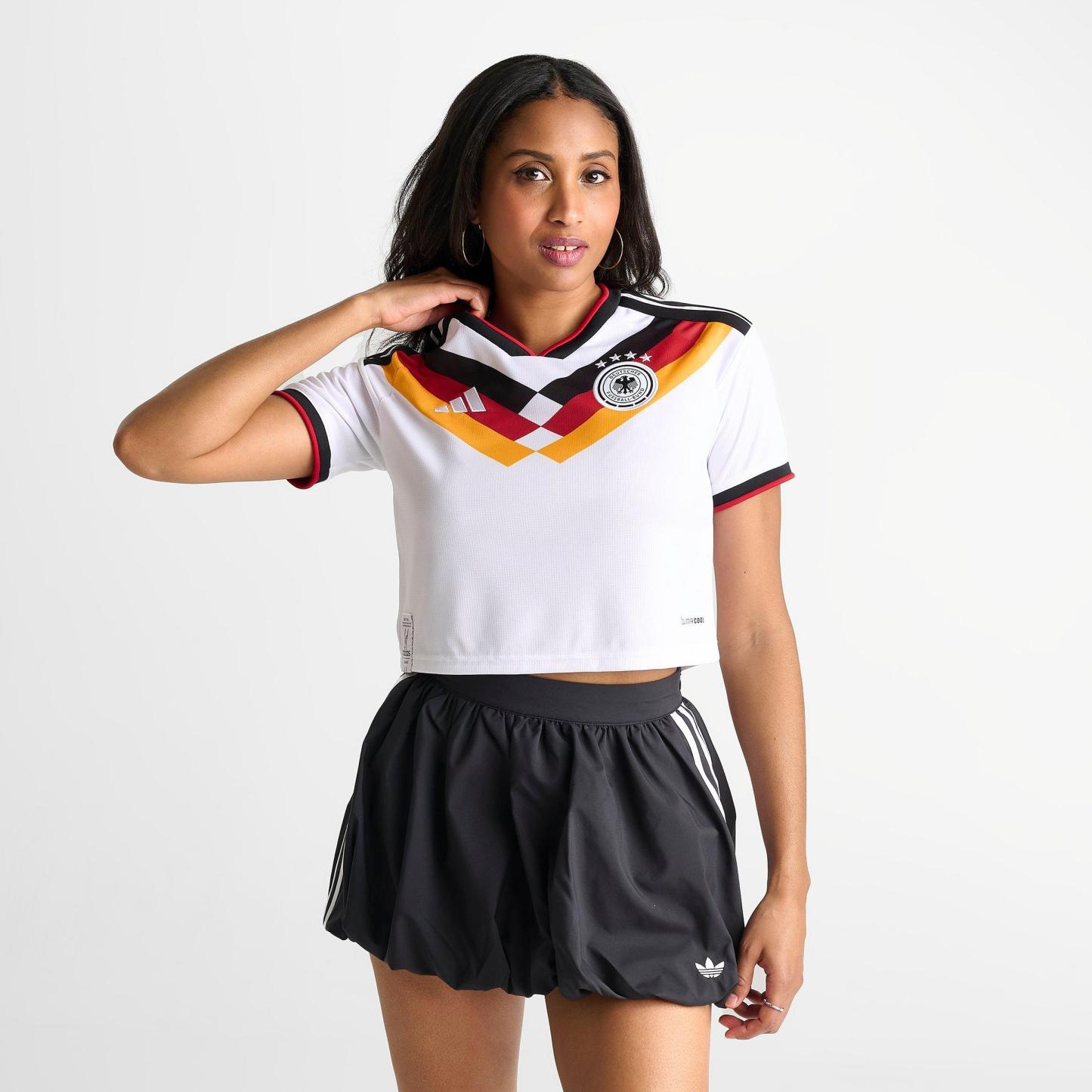 Women's adidas Germany 2026 Home Cropped Jersey - White