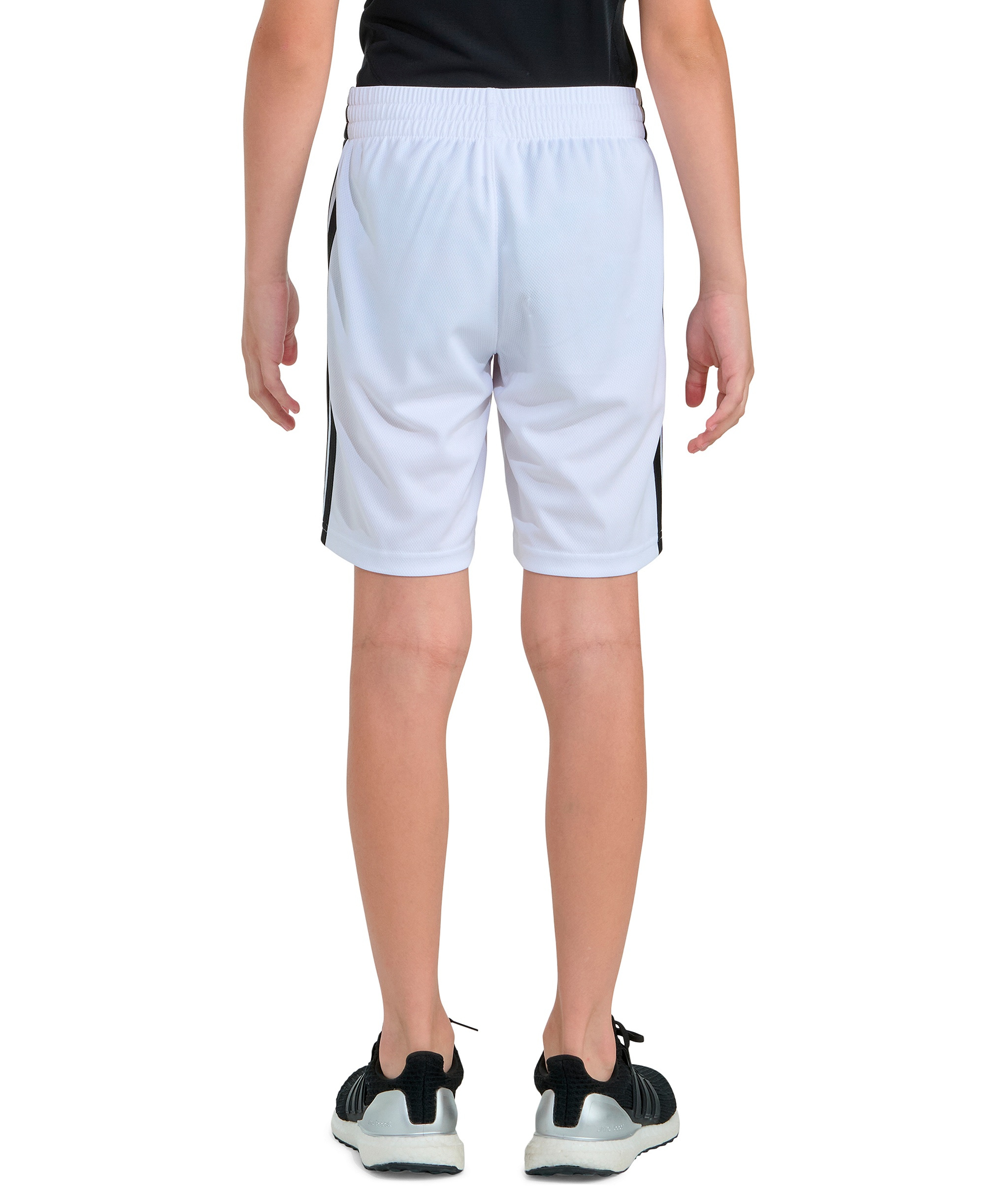 adidas Boys' 8-18 Elastic Waistband Drawcord Shorts - White