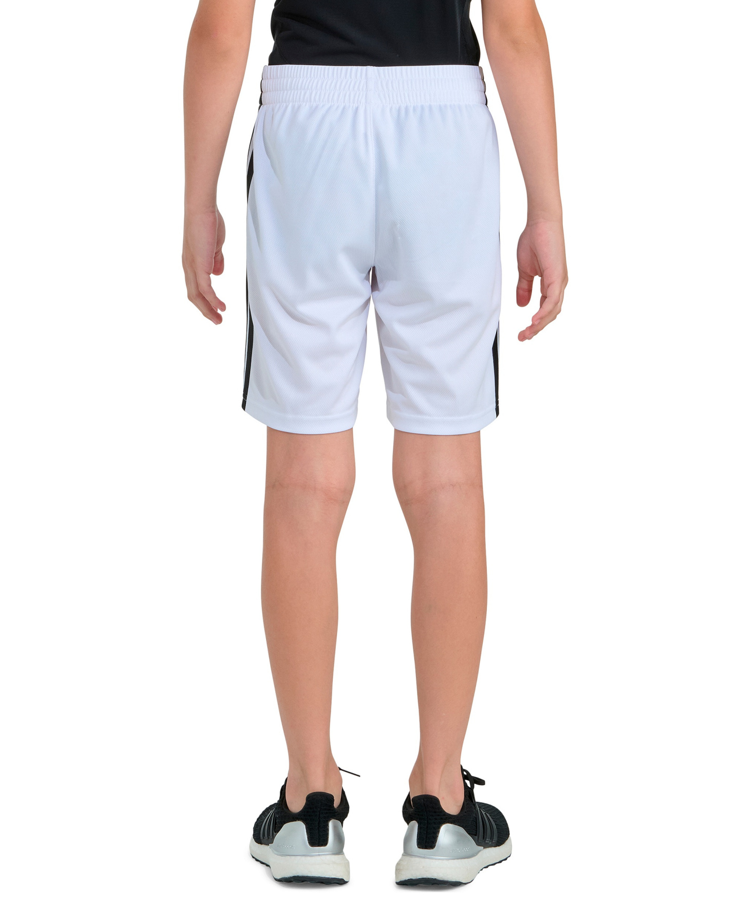 adidas Boys' 8-18 Elastic Waistband Drawcord Shorts - White