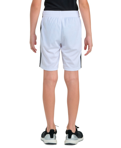 adidas Boys' 8-18 Elastic Waistband Drawcord Shorts - White
