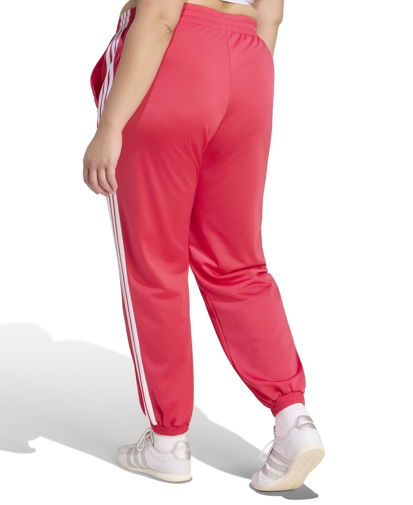adidas Plus Size Tricot 3-Stripes Track Pants - Power Pink