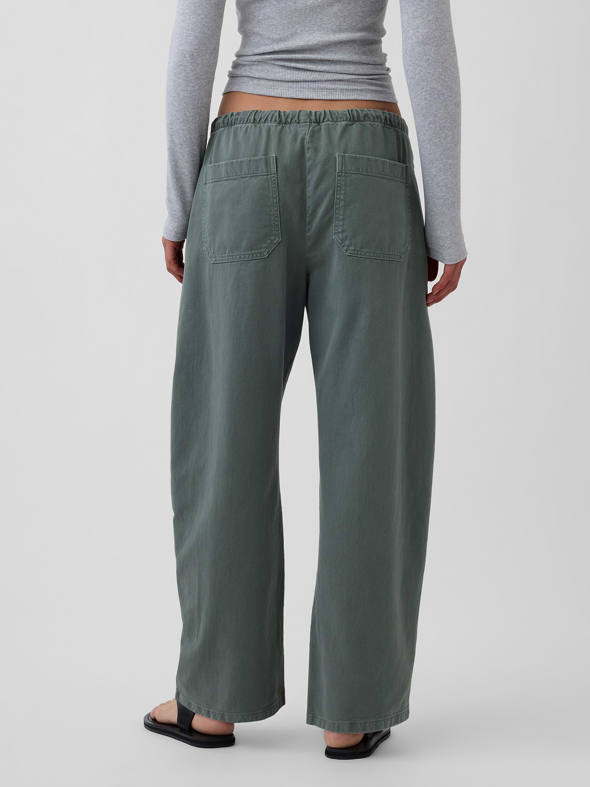 Easy Double-Knee Barrel Pants - District green