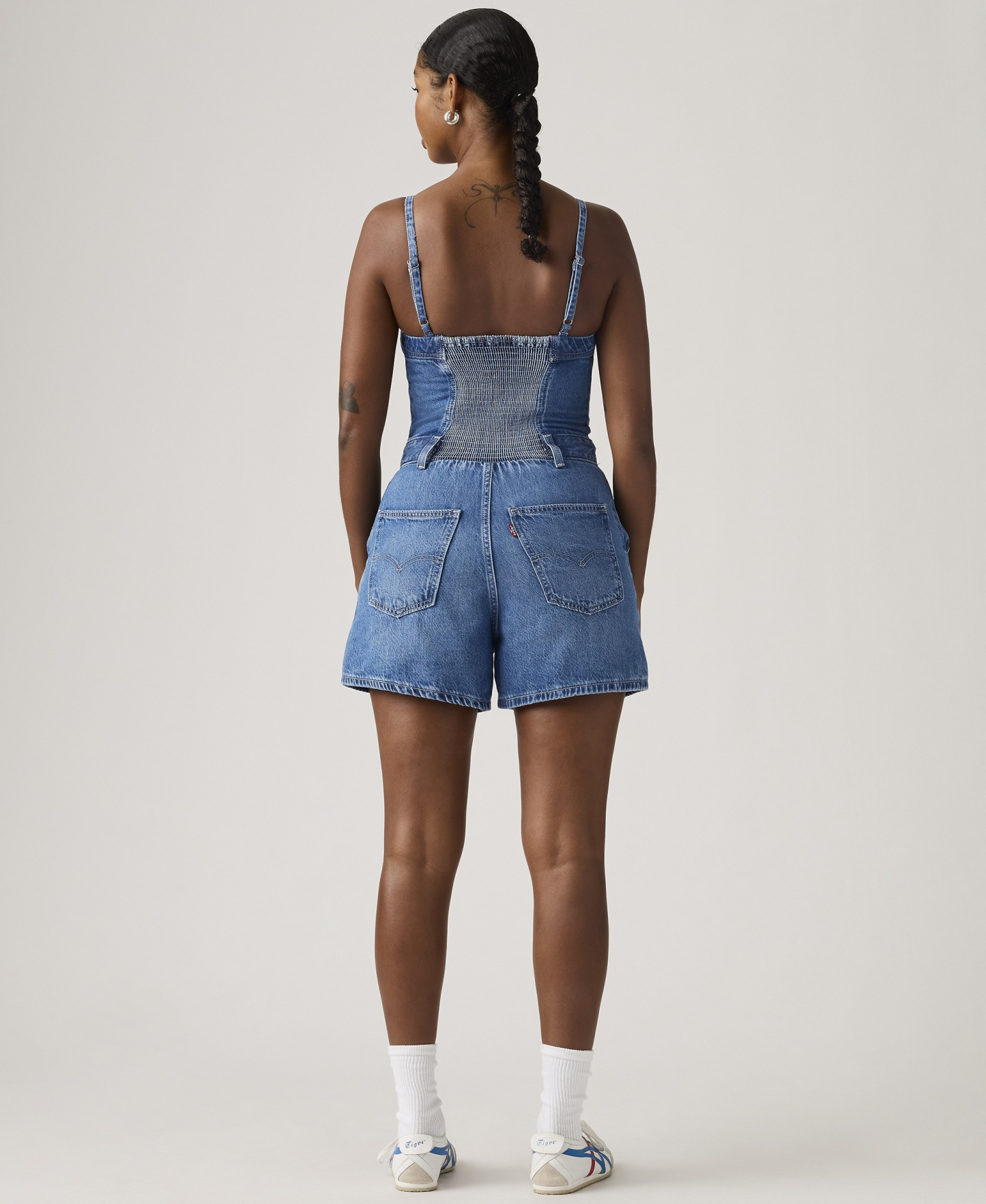 Levi's Women's Jadine Square Neck Front-Zip Cotton Romper - Vintage Vibe