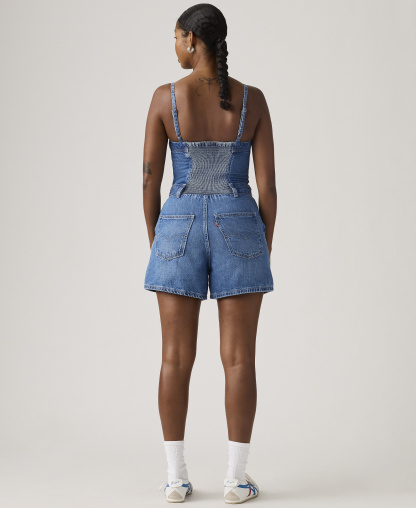 Levi's Women's Jadine Square Neck Front-Zip Cotton Romper - Vintage Vibe