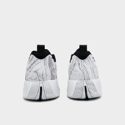 Men's Nithtke Giannis Immortality 5 Basketball Shoes - Part 1 - White/Off White/Light Smoke Grey/Metallic Silver - Back view