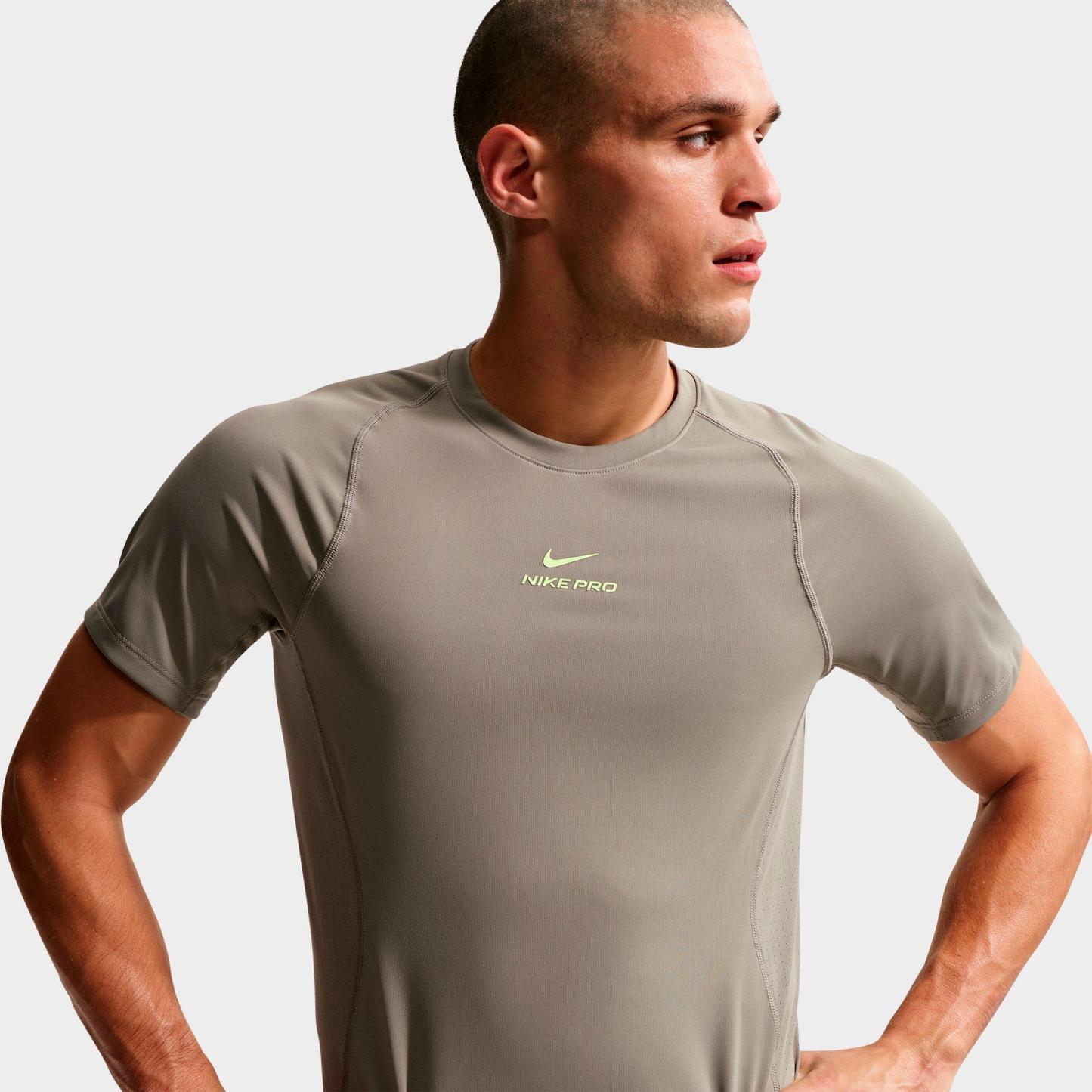 Men's Nithtke Pro Dri-FIT Training Top - Light Army/Light Liquid Lime