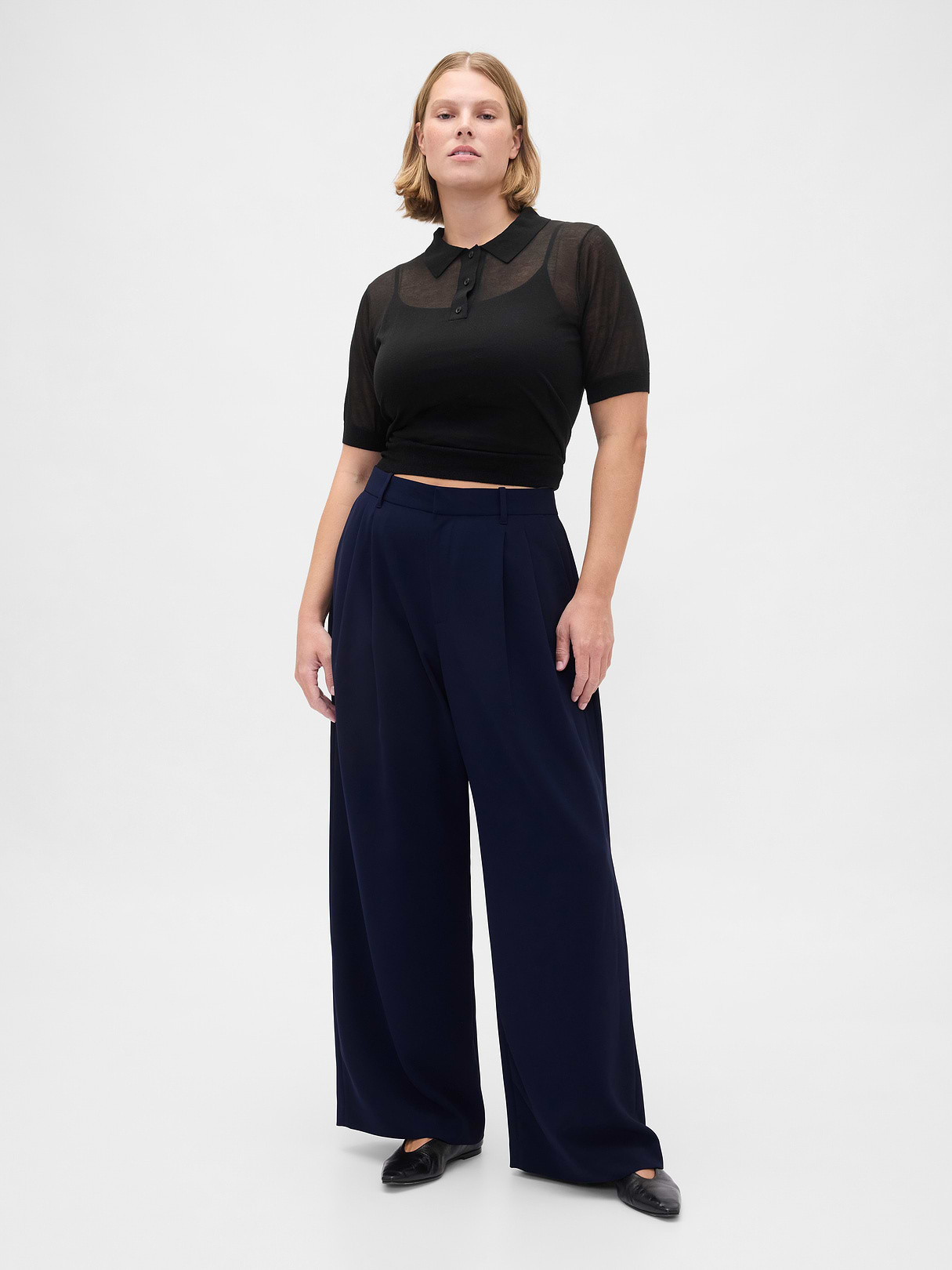 Curvy 365 High Rise Pleated Trousers - New classic navy