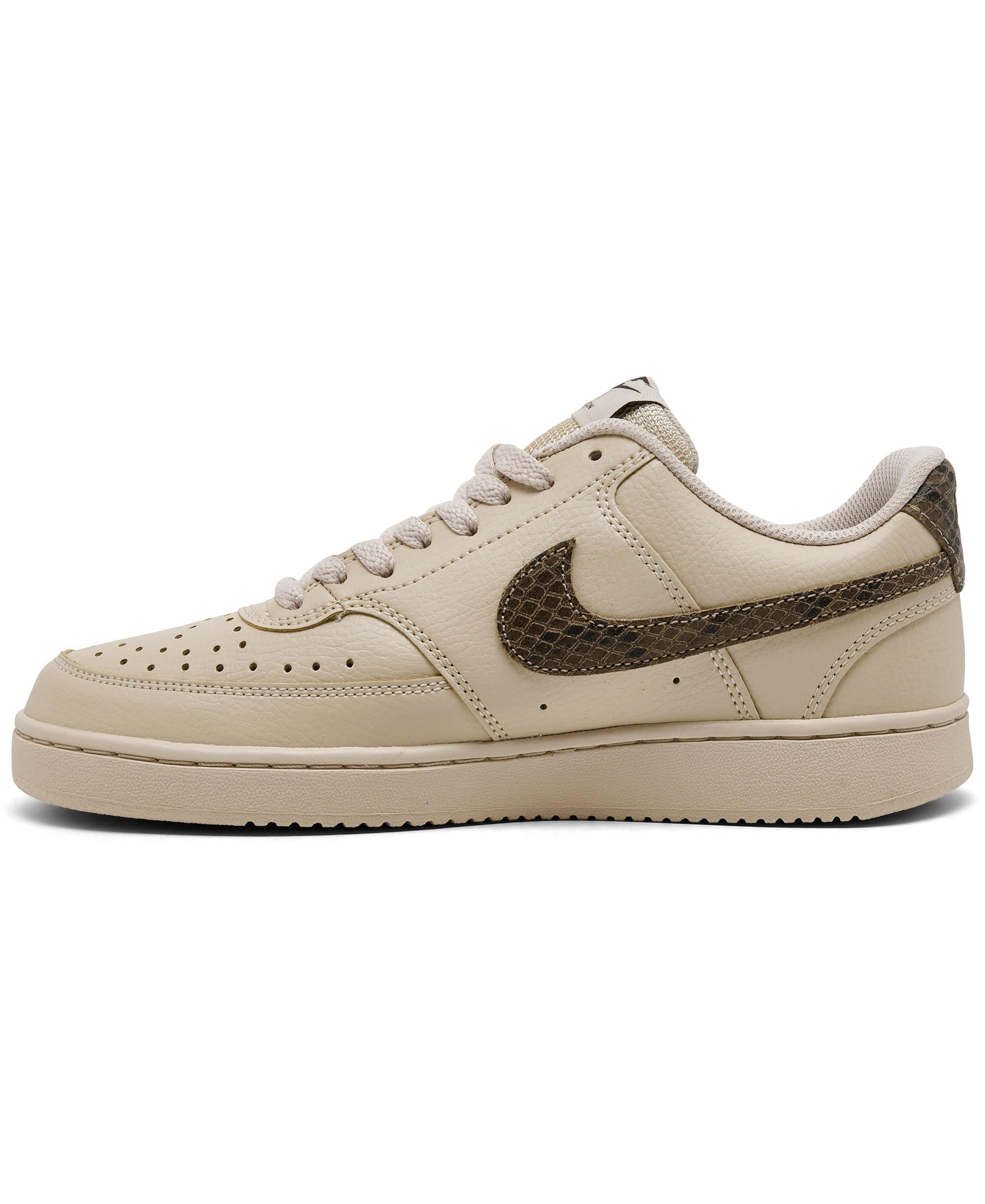 Nike Women's Court Vision Low Premium Casual Sneakers from Finish Line - Sanddrift, Black, Khaki