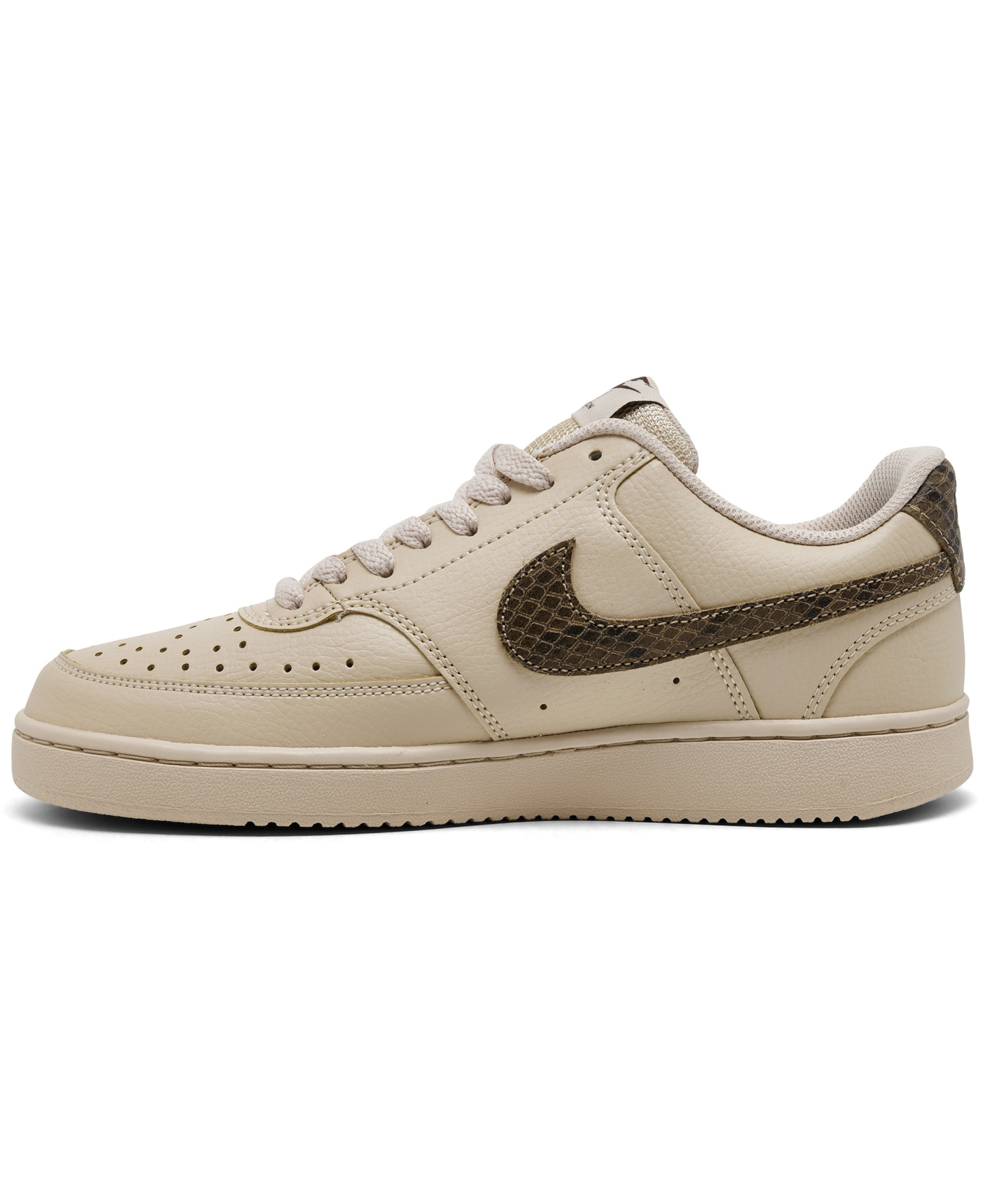 Nike Women's Court Vision Low Premium Casual Sneakers from Finish Line - Sanddrift, Black, Khaki