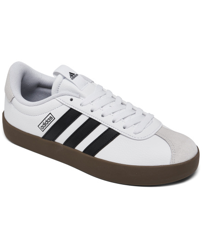adidas Women's VL Court 3.0 Casual Sneakers from Finish Line - White, Core Black, Gray