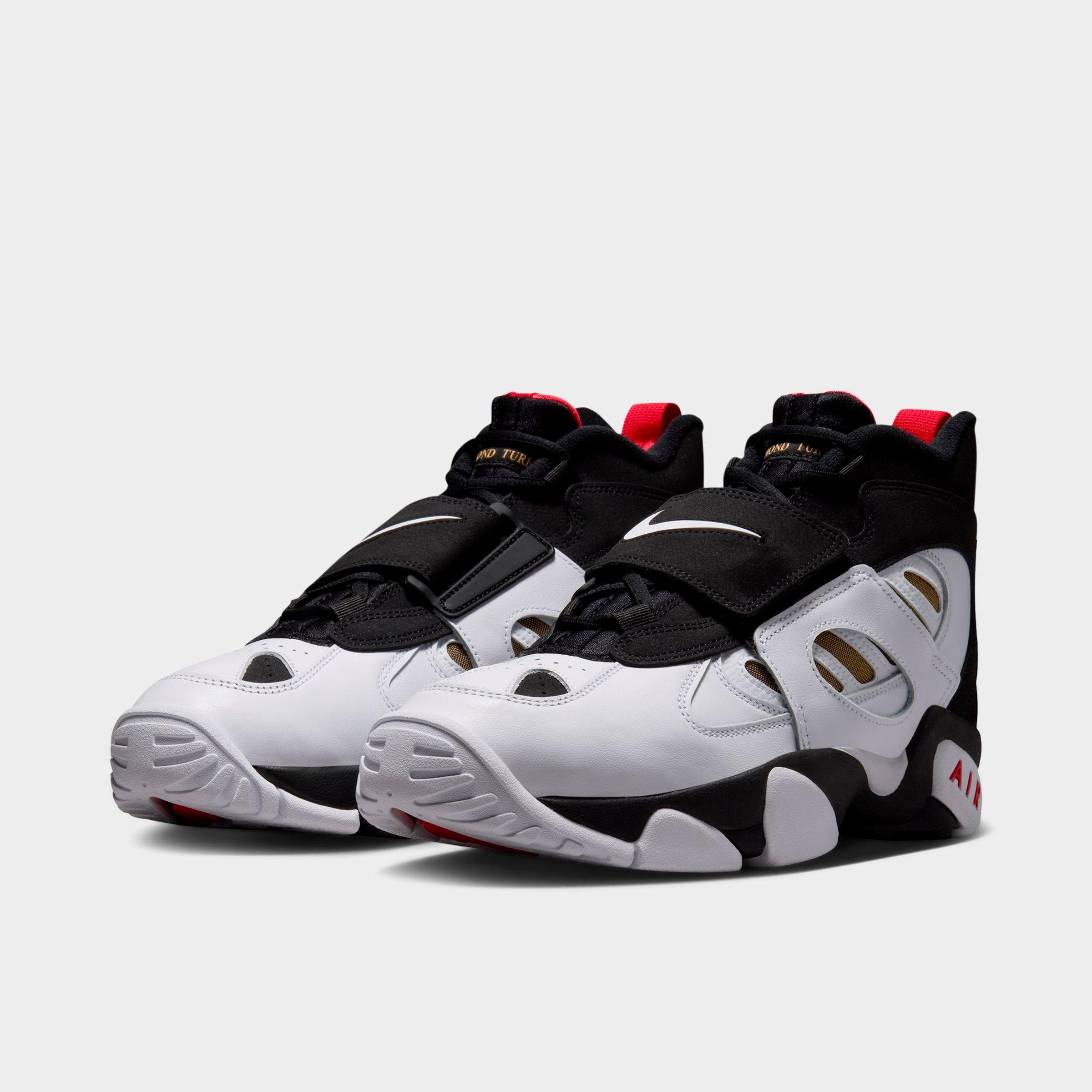 Men's Nithtke Air Diamond Turf 2 Casual Shoes - Black/Fire Red/Metallic Gold/White - Both shoes facing left