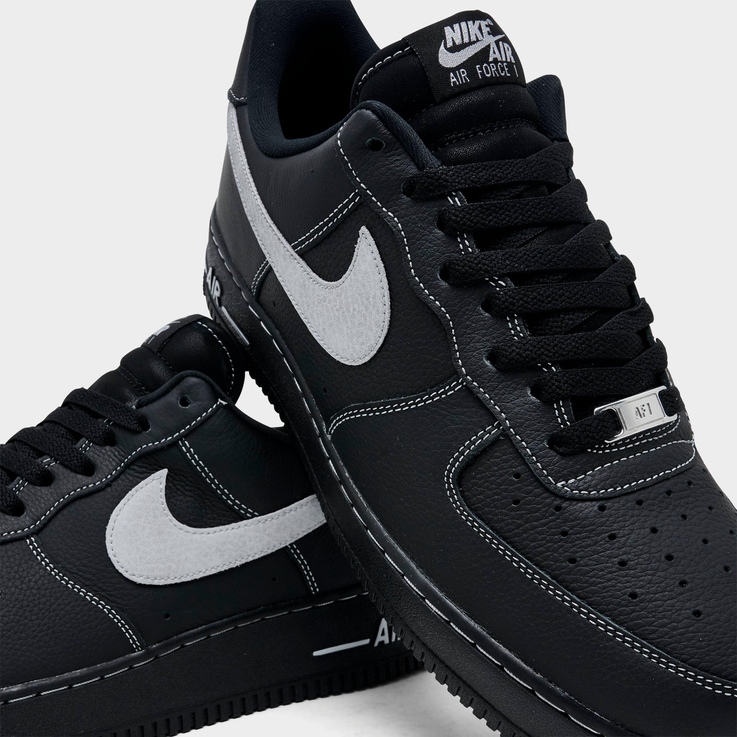 Men's Nithtke Air Force 1 '07 LV8 Casual Shoes - Part 2 - Black/Black/Black/Wolf Grey - Detail shot
