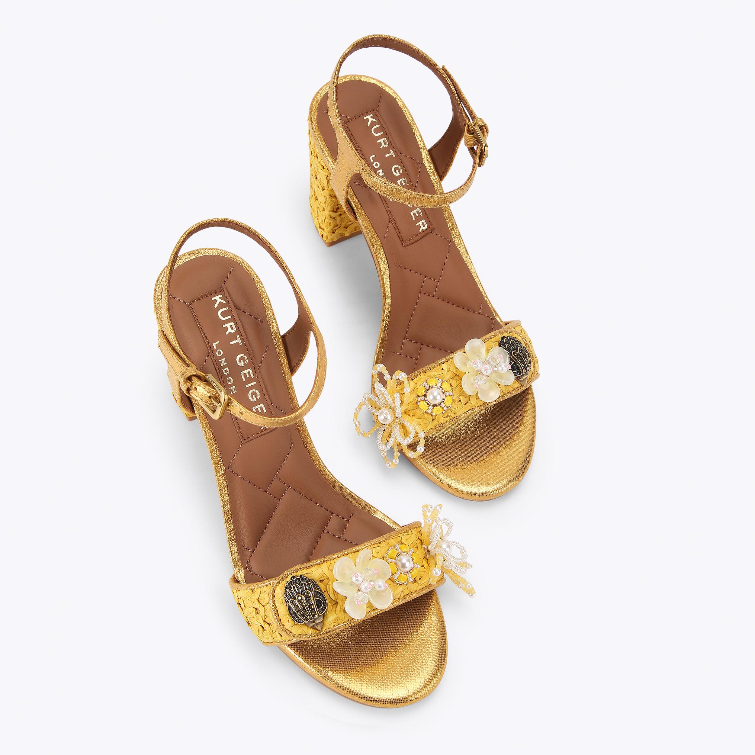 Kurt Geiger London Kensington Langley Raffia Heel - Yellow - view 3