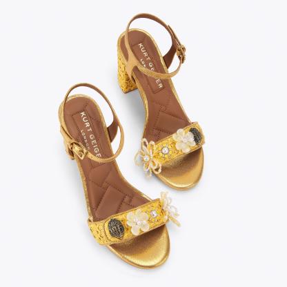 Kurt Geiger London Kensington Langley Raffia Heel - Yellow - view 3