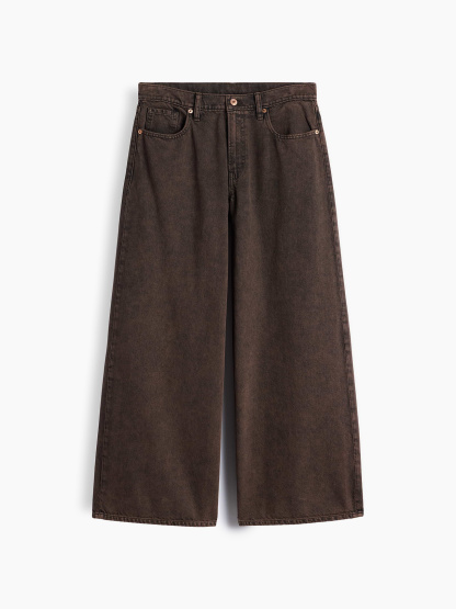 Low Slung Extra Baggy Jeans - Terra brown