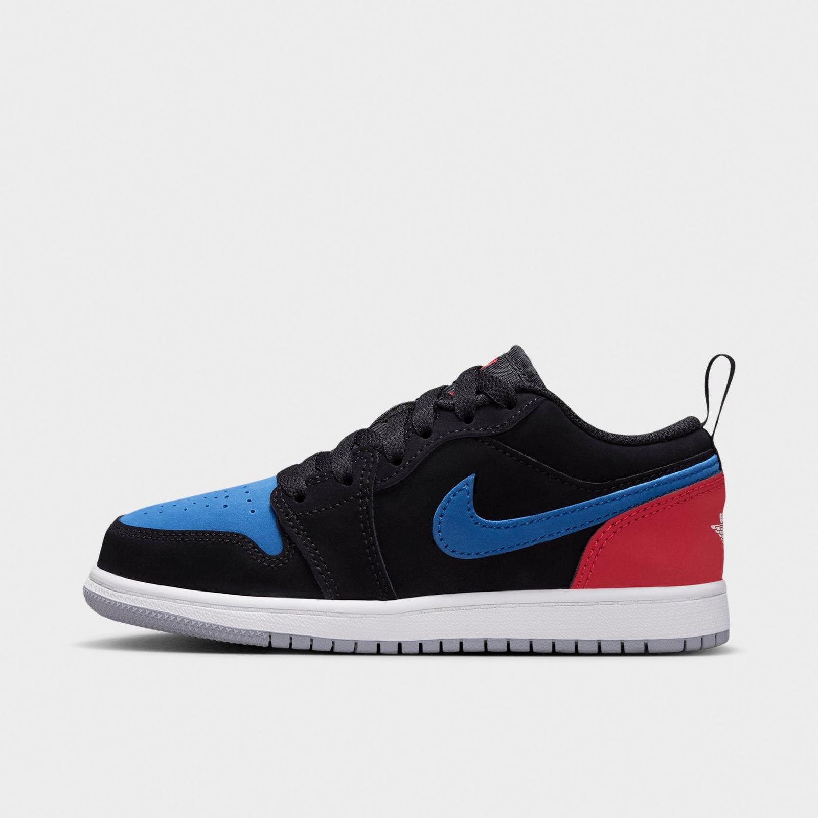 Little Kids' Air Jordan Retro 1 Low OG Casual Shoes - Black/True Blue/Varsity Red/Summit White - view 1